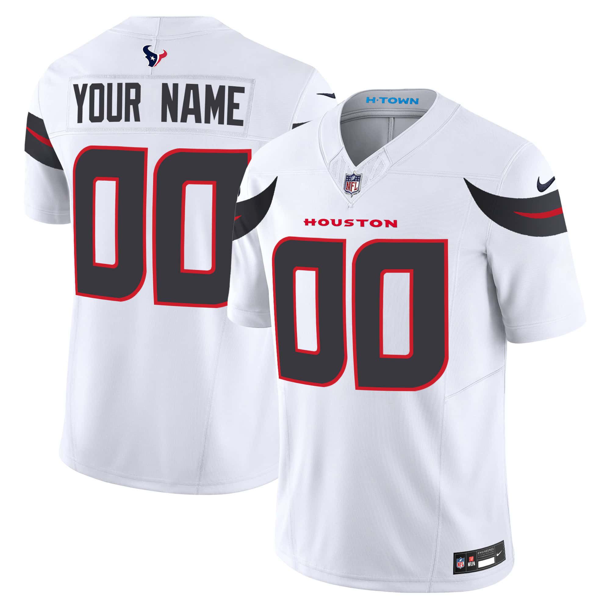 Men Houston Texans White 2024 Nike Vapor Limited Custom NFL Jersey->customized nfl jersey->Custom Jersey